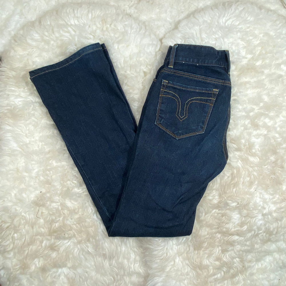 Ann Taylor LOFT Woman's Curvy Boot Dark Wash Jeans Sz 0